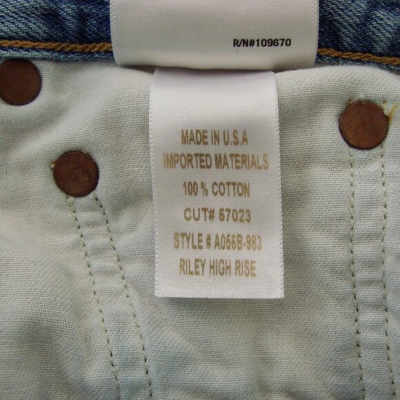 Agolde Riley High Rise Jeans Distressed Straight Leg Ankle Button Light Wash 24 - Picture 4 of 13